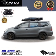 Taka RoofBox MD-420D  420 Liter （XXXL）Slim Glossy Storage Carrier Roofbox With Roofrack