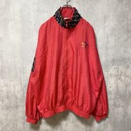 古著SPEEDO長袖全拉鍊尼龍夾克，紅色刺繡。RED街頭風格。