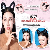 Rabbit Ear Headband Costume Lace Black Lingerie Accessories Ac69