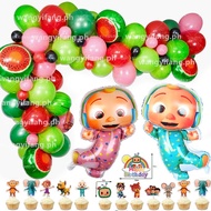 1 Set Watermelon Balloon Garland Cocomelon Theme Party Decoration Cocomelon JOJO Kids Toy Balloon Ga