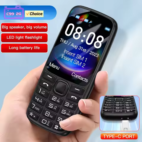 C99 2G Mobile Phone 2.4inches TFT Display Dual SIM Dual Standby Voice King Alarm Clock Big Buttons 1