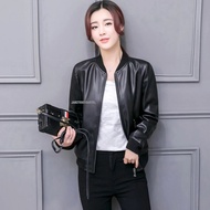 JNK x NURA - Jaket Bomber Wanita Premium Genuine Casual Bahan Semi Kulit Sintetis PU Faux Synthetic 