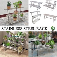 Stainless Steel Flower Rack Indoor/Outdoor Metal Plant Rack Ladder Flower Stand For Balcony Garden Y