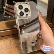 Cute Cat Mirror Phone Case For Realme C67 C65 C55 C53 C51 C35 C33 C30 C25S C25Y C25 C21Y C17 C15 C12