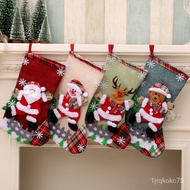 11💕 New Linen Large Christmas Stockings Christmas Decorations Christmas Gift Bag Gift Bag CCBF