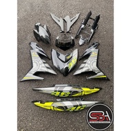 COVERSET YAMAHA BODYSET Y15 YSUKU Y15ZR V1 V2 HITAM 46 BLACK SPECIAL EDITION SILVER STRIPE TANAM CLE