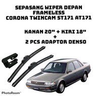 wiper frameless banana full karet plus adaptor toyota corona twincam at171 st171