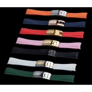 20 mm. Watchband Silicone Rubber Strap Multi-Colored With Buckle Lock For_rolex
