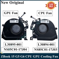 LSC ของแท้สำหรับ HP ใหม่ Zbook 15 G5 G6 CPU พัดลมระบายความร้อน GPU DC5V 0.5A L30894-001 NS85C01-17J04 NS85C01-17J03 L30895-001