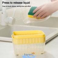 KA Soap Pump Dispenser, Manual Press Refillable Detergent Dispenser, Useful Kitchen Tool Double Layer Detergent Filling Cleaning Liquid Box