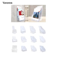[Vaveren] Acrylic Brochure Holder Literature Pamphlet Flyer Holder Clear  Holder for Magazines Bookl