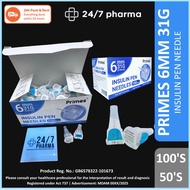 Primes Insulin Pen Needles 6mm 31g Jarum Suntik Kencing Manis Diabetes (Novopen/Insugen/solostar)