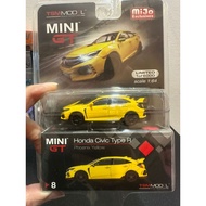 (BLISTER PACKING) Mini GT #8 Honda Civic Type R Phoenix Yellow - Mijo Exclusive