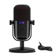 Gaming USB Condenser Microphone Mic with RGB Light/Buttons Mute for PC Gaming Recording Streaming