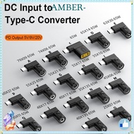 AMBER DC to Type C Converter Durable USB C Connector 5.5X2.5 7.4X0.9 4.5X0.6mm PD 65W for //