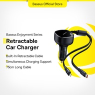 Baseus 2-in-1 Car Charger PD 20W Fast Charging Retractable Cable 30W 33W Quick Charging Phone Charge