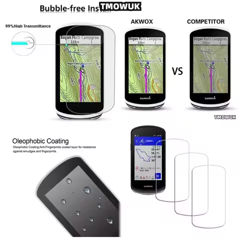 For Garmin 1030 Plus 1040 Edge 520 820 530: Protective Tempered Glass Screen Guard, Ultra-Clear Disp