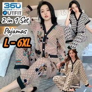 360 OUTFIT 2 in 1 Pyjamas Baju Tidur Perempuan Plus Size Pajamas Set Nightwear Sleepwear Pajamas Wom