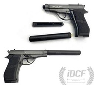 【IDCF】WG M84 301 CO2 直壓手槍 6MM 黑色 加速管 消音管 11031-1