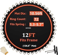 Doyuee Trampoline Mat 12FT，126.8in/10.56ft Dia Mat with 72 Rings,Fits 12FT Trampoline Frame Use 5.3"