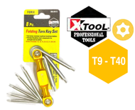XTOOL - 六角匙 摺匙 有孔星匙 鉻釩鋼 8支 (T9-T40)