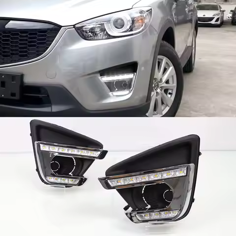 DRL For Mazda CX-5 CX5 2012 2013 2014 2015 2016 LED Daytime Running Lights Fog Lamp Cover Headlight 