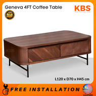 (FREE Installation+Shipping) KBS Genava 4FT Coffee Table / 2 Drawers / Modern Minimalist / Mid-Centu