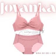 JOVANKA Bra Set (BRA + CD) Seamless Wire-Free PushUp Size 32-38 Cup AB Underwear JUSTMEWanita