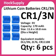 [6pcs] CR1/3N 170mAh Lithium Battery 3V DL1/3N 2L76 CR11108