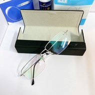 KT500 half-rimmed 0-degree fashion glasses, bright Silver, Japanese-fashion 0-degree lenses, super l