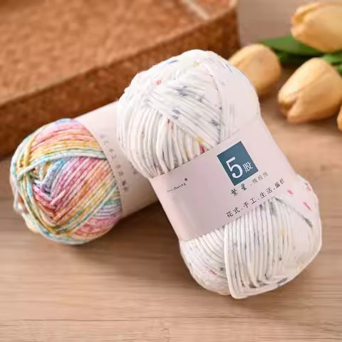 5-Ply Combed Cotton Yarn 3 Balls 150g Soft Crochet Knitting Yarn for Baby Sweater Scarf Hat DIY Craf