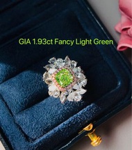 稀有極高色💚👑！ GIA 1.93ct Fancy Light Green Diamond Ring & Pendant！💚👑 綠鑽通常會伴有其它副色！約十萬粒先有機會一粒無雜色綠鑽！ 比粉紅鑽更加稀