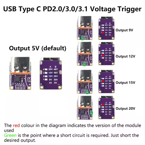 PD3.0 PD3.1 QC3.0 TYPE-C PD Decoy QC Voltage Triggers Adapter Voltage Trigger PD to DC Fast Charging