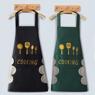 [ks1100.my] Fork Hand Wipe Apron Waterproof Oilproof Thickened Plus Fat Kitchen Cafe Household tiang