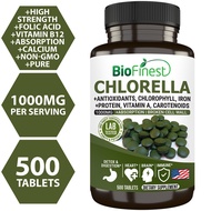 Biofinest Chlorella 1000mg Supplement - Antioxidant Superfood Algae Chlorophyll Carotenoids Vitamin 