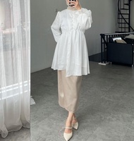 DC20 AYLA BLOUSE//KEMEJA PUTIH//KEMEJA HITAM//KEMEJA JUMBO LD 115CM//BAJU KONDANGAN//OUTFIT FORMAL &