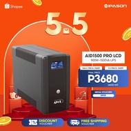 Ipason AWP AID1500 Pro LCD 900W-1500VA UPS with AVR Uninterruptible Power Supply (6 Sockets)