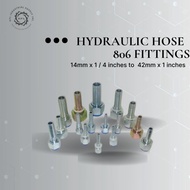 hydraulic Hose Fittings 806 fittings 14mm x 1 / 4 inches to 42mm x 1 inches