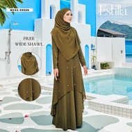 READY STOCK 🔥 New Jubah Abaya Estilla 3 in 1 (Jubah Abaya + Outerwear + Shawl) by Jelita Wardrobe