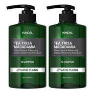 [KUNDAL SHAMPOO]  KUNDAL TEA TREE & MACADAMIA 500ml+500ml(package)_<YLANG YLANG>