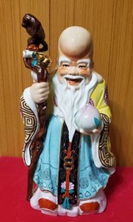 福祿壽 50 多年的古董陶瓷雕像 Antique 50+ year ceramic Shou longetivity god figurine