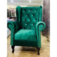 🔥 HOT SELLING 🔥 SET 2 BIJI WING CHAIR CHESTERFIELD (SEPASANG)