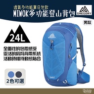 Gregory 24L MIWOK Multifunctional Mountaineering Backpack Carbon Black Injection Blue [Field Camping] Men's Hiking Bag