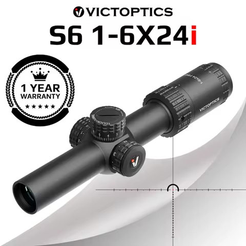 VictOptics S6 1-6x24i LPVO SFP Rifle Scope Fiber Reticle With Ultra Bright Dot Turret Lock Features 