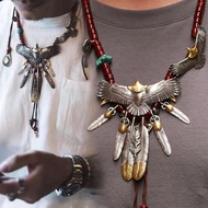 Takahashi Big Eagle Little Eagle Feather Necklace Japanese Couple Shawn Yue Same Style Handmade