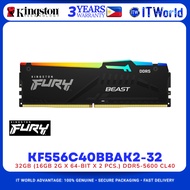 Kingston Fury Beast KF556C40BBAK2-32 DDR5 32GB (2x16GB) 5600MHz CL40 Desktop RAM Kit itw