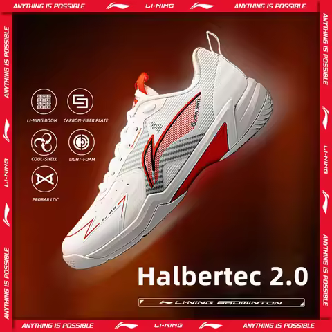 Li-Ning Unisex Halbertec 2.0 Badminton Shoes BOOM Shock Absorption Rebound LiNing Professional Compe