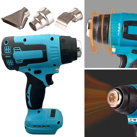 Cordless Hot Air Gun Handheld Hot Air Gun with 3 Nozzles Heat Gun Home Shrink Wrapping Tool Recharge