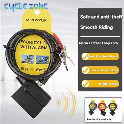 Anti Theft Intelligent Alarm Bicycle Cable Lock Thickened Steel Wire Lock Ring Lock for MTB Road Bik