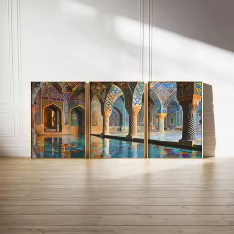 3pcs Persian Iran Travel Architecture Canvas Print Set Isfahan Travel Art Wall Decor Home Living Roo